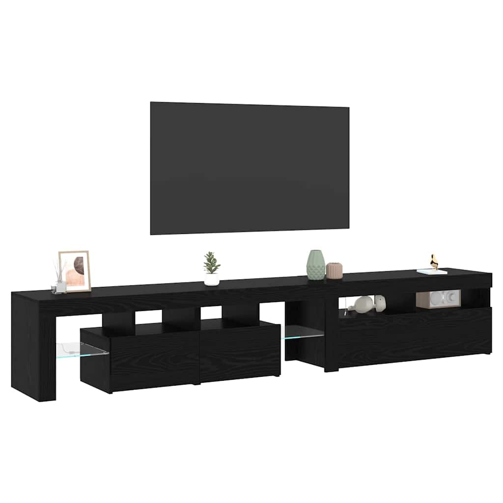 Meuble TV 2 pcs Chêne noir 230 x 36,5 x 40 cm Bois d'ingénierie