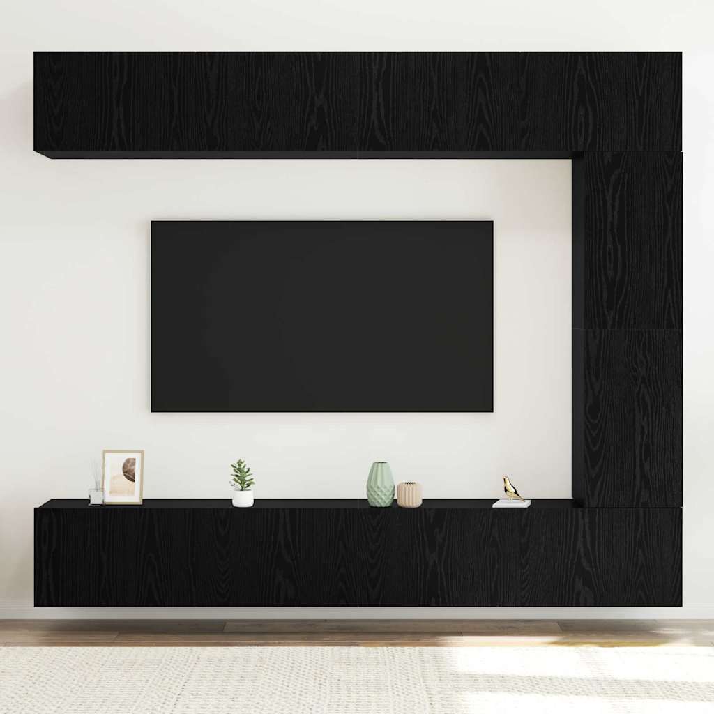 Ensemble meuble TV 5 pc Chêne noir Bois d'ingénierie