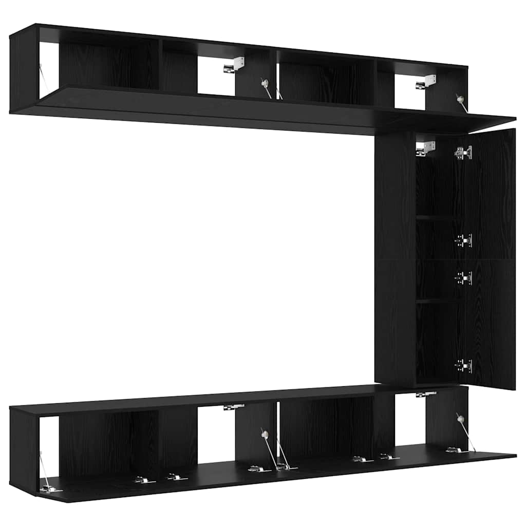 Ensemble meuble TV 5 pc Chêne noir Bois d'ingénierie