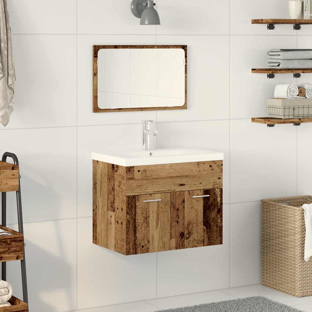 Ensemble de mobilier de salle de bain 3 pièces Marron