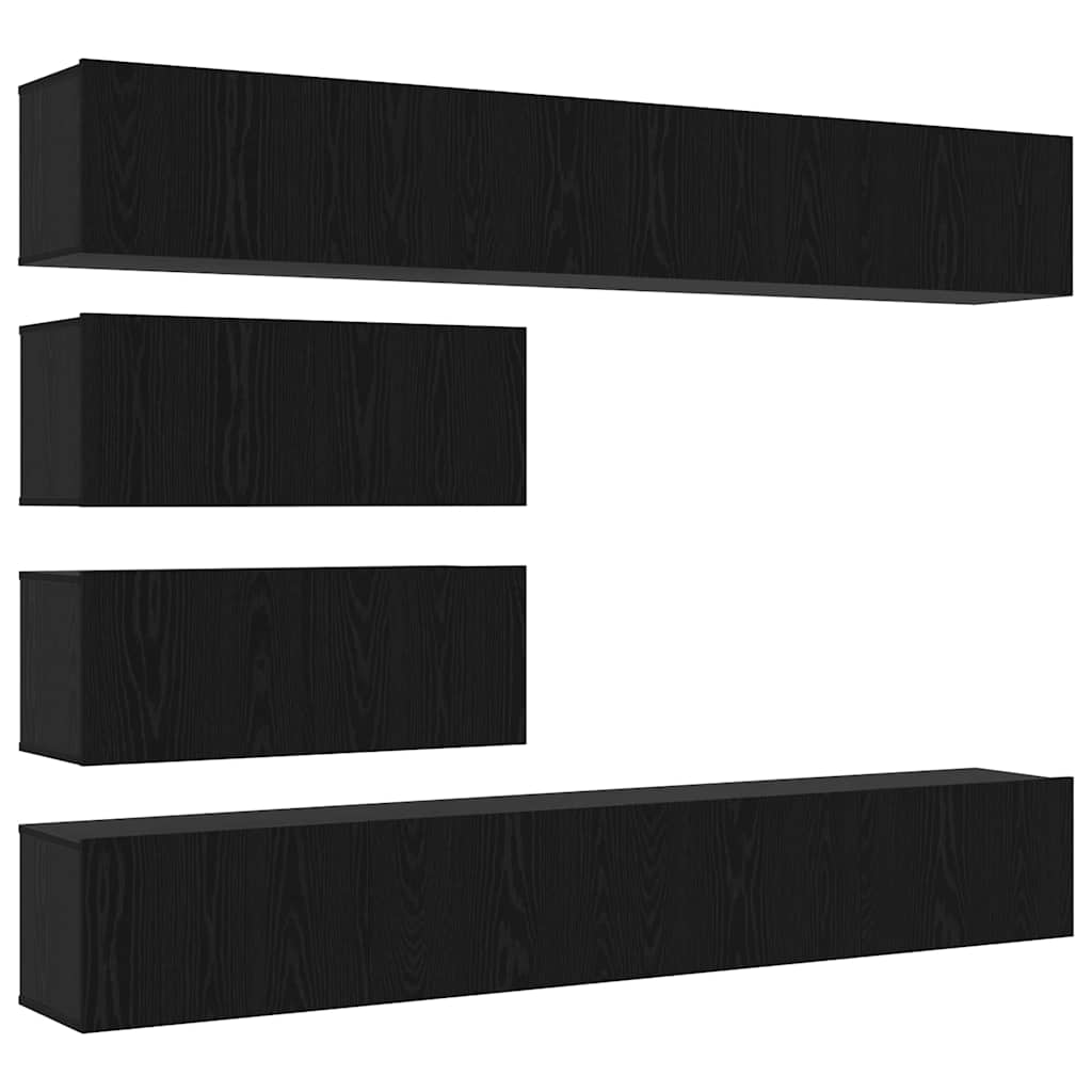 Ensemble meuble TV 6 pcs Chêne noir Bois d'ingénierie - XIOS