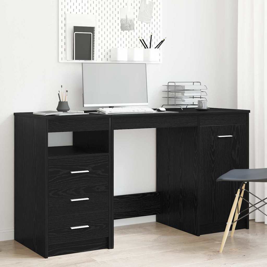 Bureau 2 pcs Chêne noir 140 x 50 x 76 cm Bois d'ingénierie - XIOS