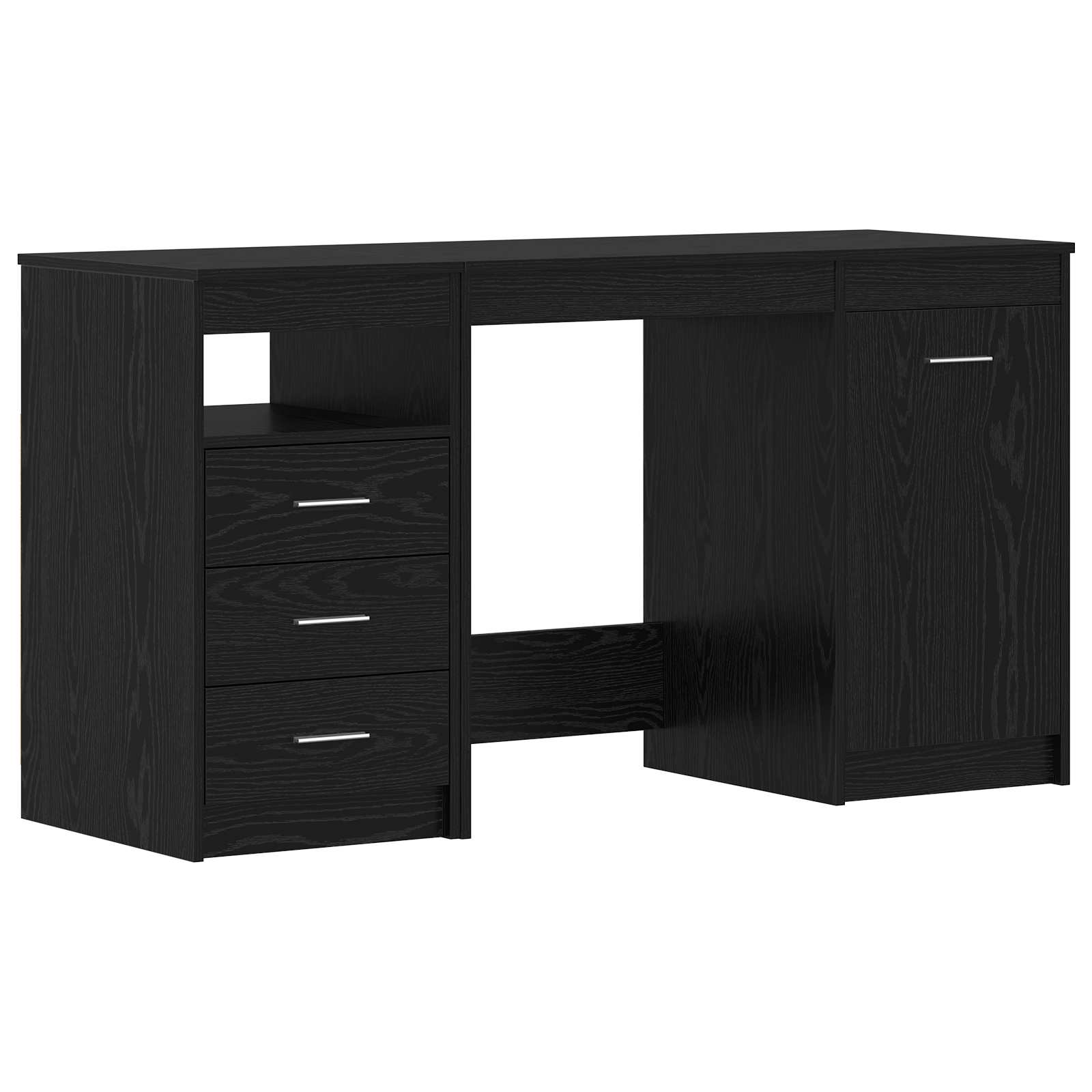 Bureau 2 pièces Chêne noir 140 x 50 x 76 cm Bois d'ingénierie