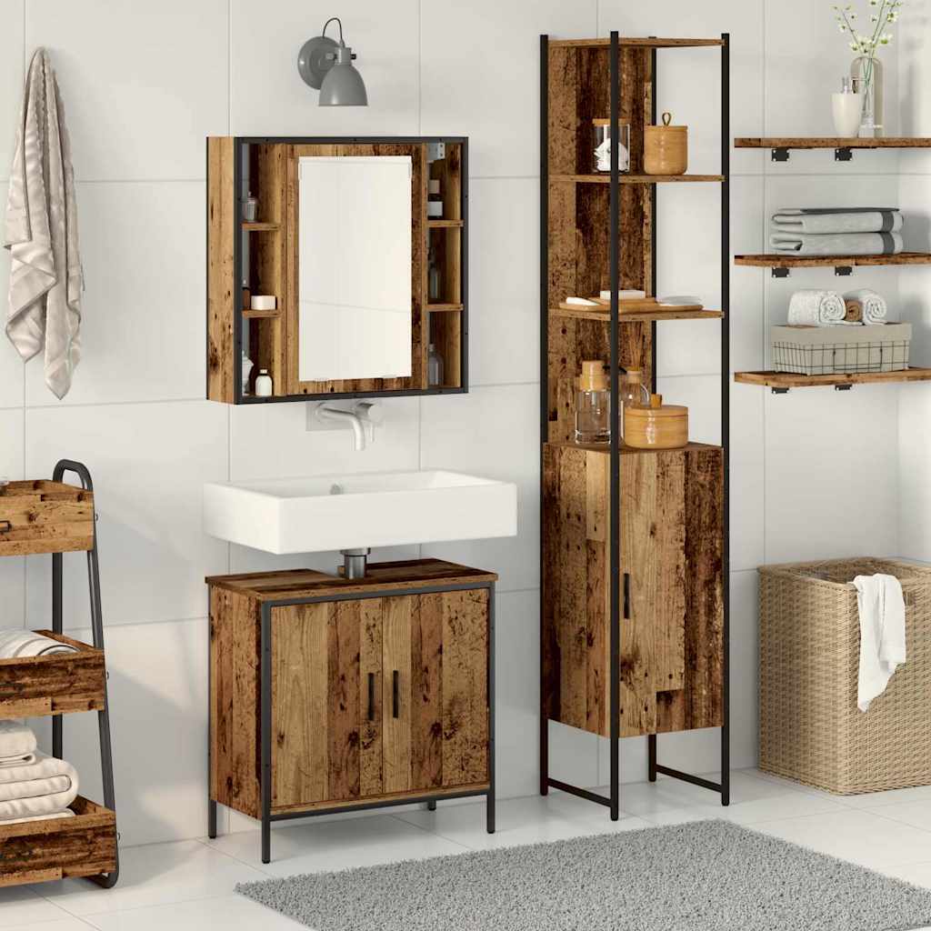 Meubles de salle de bain 3 pc Marron 33 x 33 x 185,5 cm - XIOS
