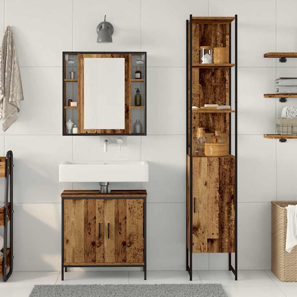 Meubles de salle de bain 3 pc Marron 33 x 33 x 185,5 cm - XIOS