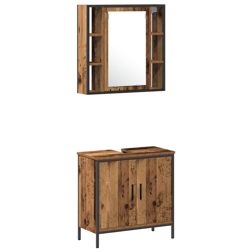 Meubles de salle de bain 3 pc Marron 33 x 33 x 185,5 cm - XIOS