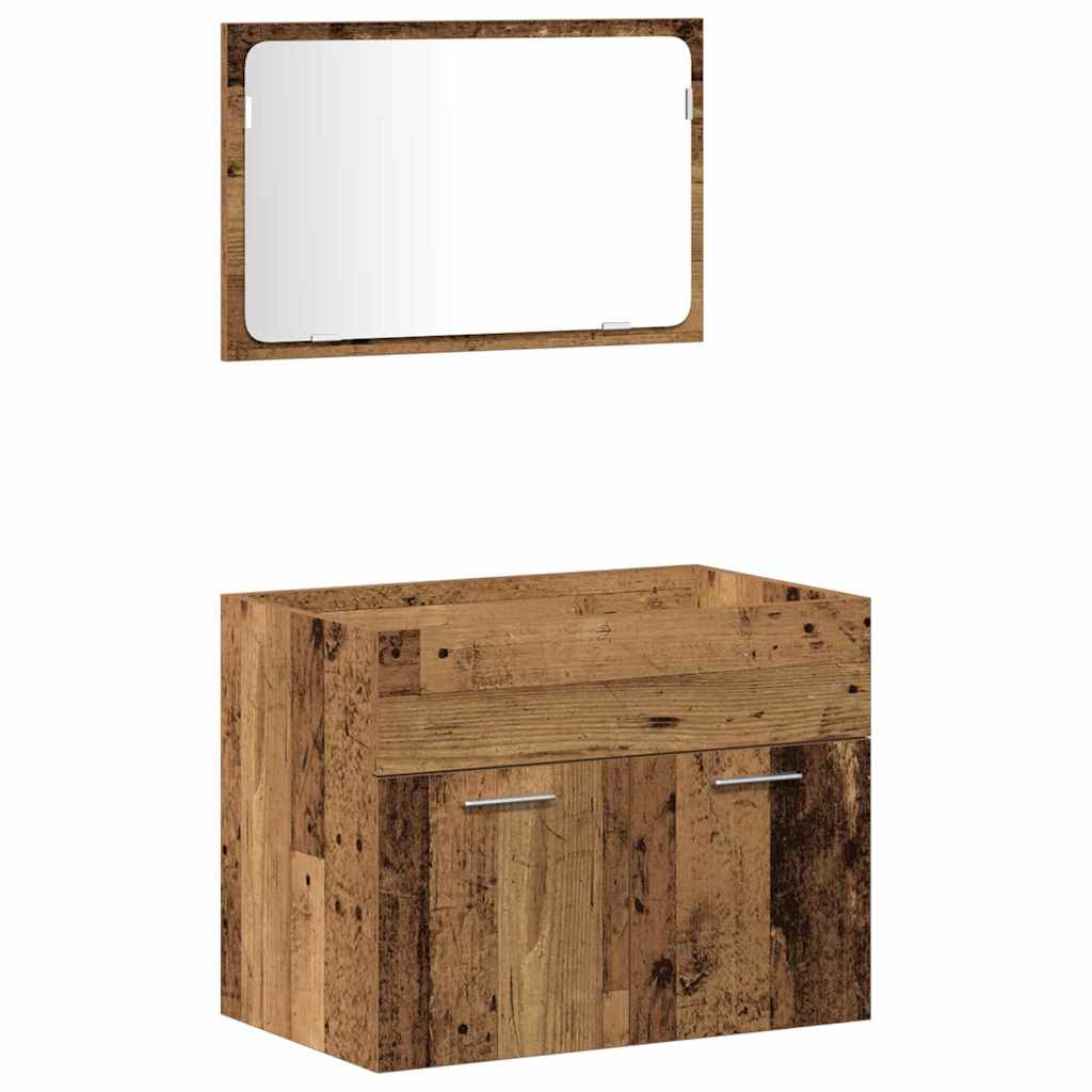 Ensemble de mobilier de salle de bain 4 pc Bois Ancien