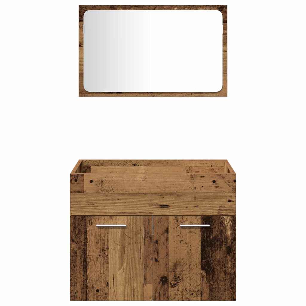 Ensemble de mobilier de salle de bain 4 pc Bois Ancien