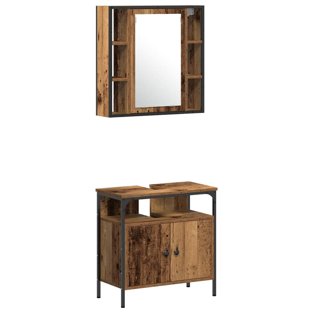 Ensemble de mobilier de salle de bain 3 pièces Marron