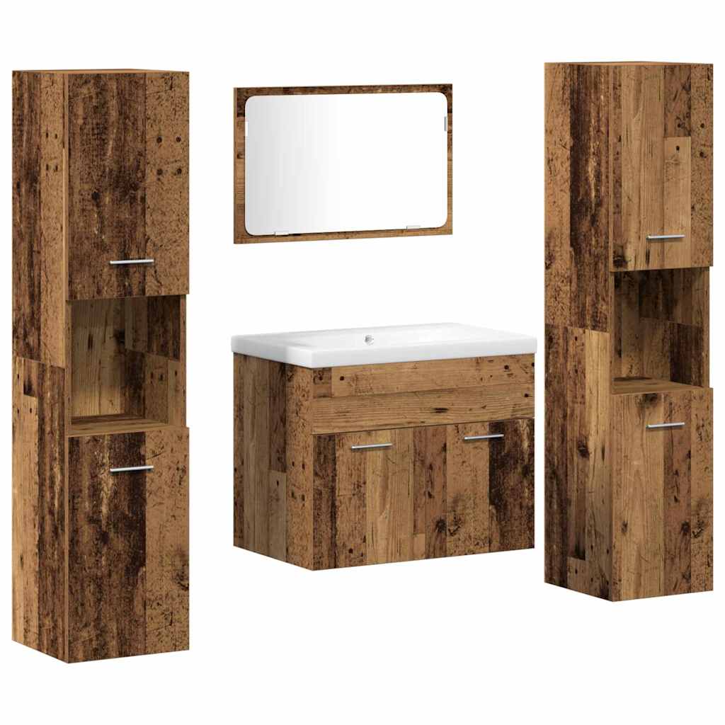 Ensemble de rangement Montage mural 4 pcs Bois d'ingénierie - XIOS