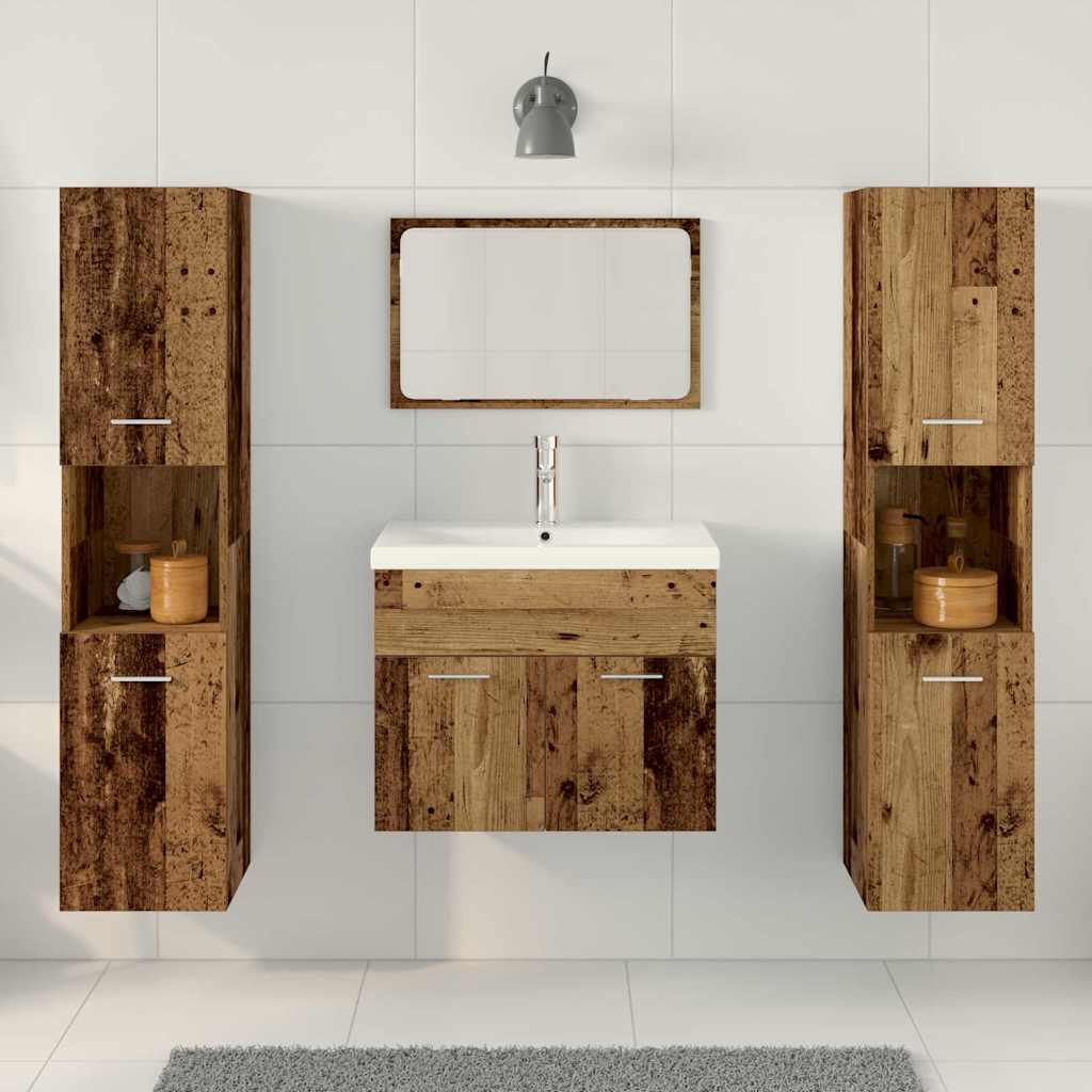 Ensemble de mobilier de salle de bain 4 pièces Bois Ancien