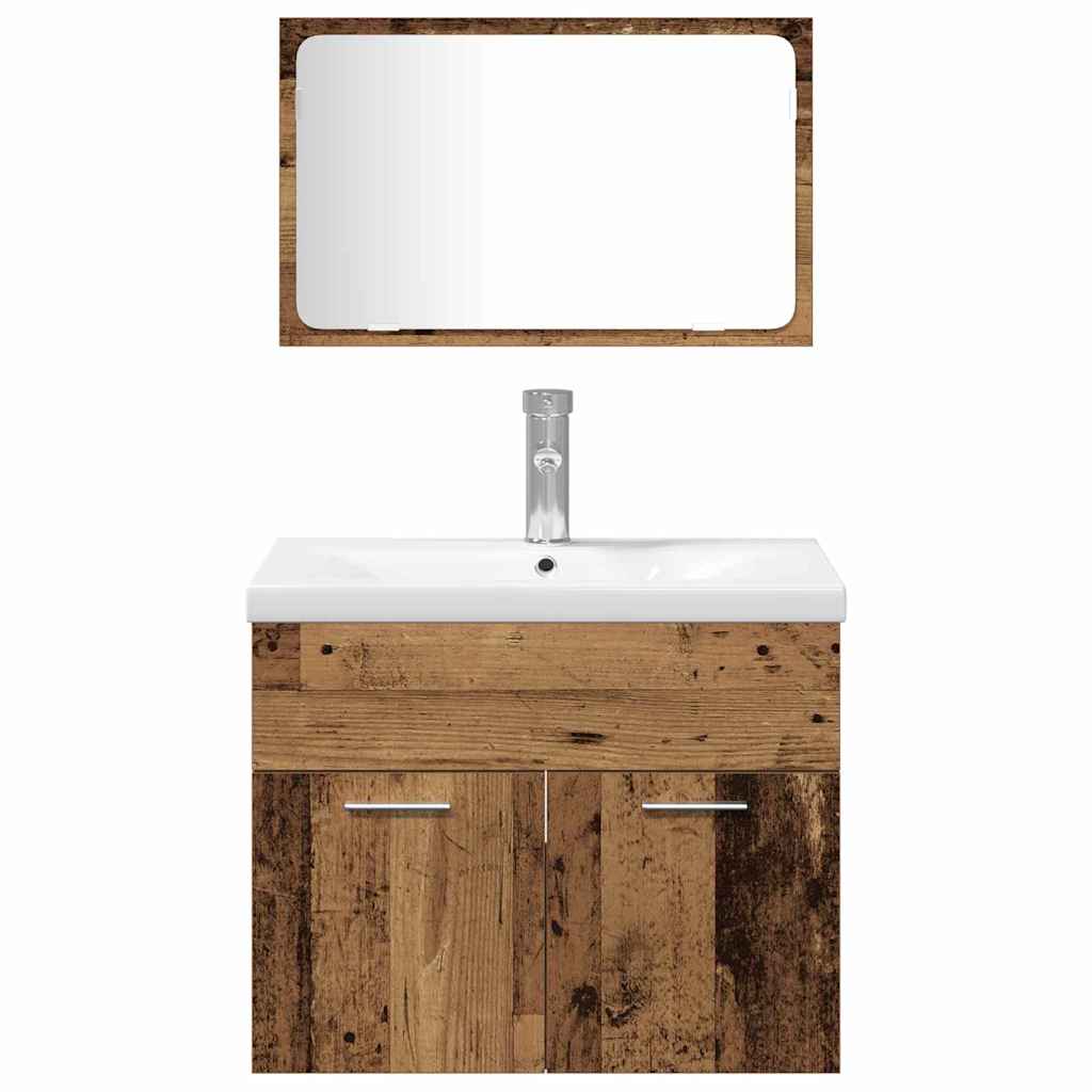 Ensemble de mobilier de salle de bain 4 pièces Bois Ancien