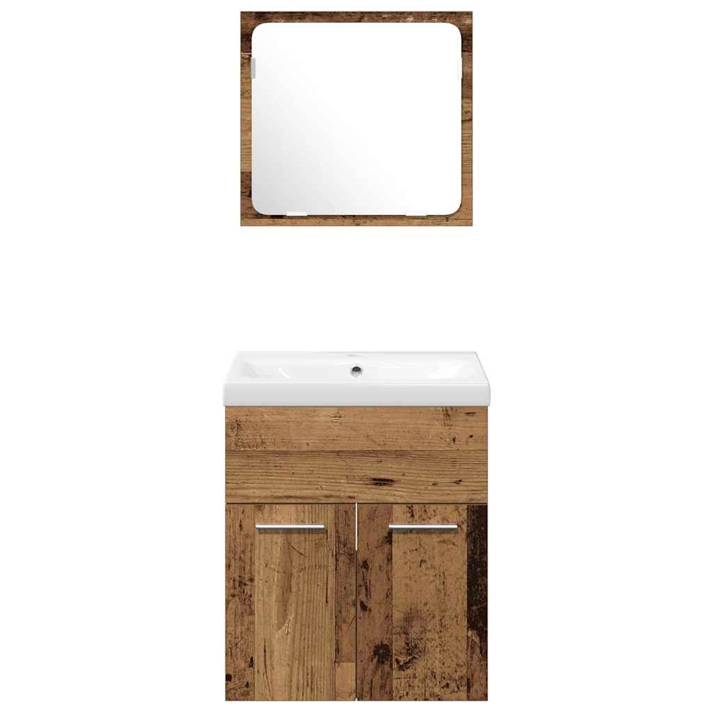 Ensemble de mobilier de salle de bain 4 pièces Bois Ancien
