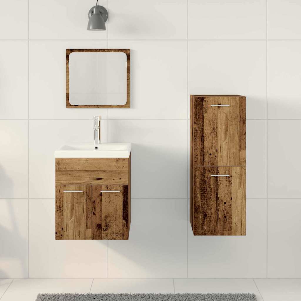 Ensemble de mobilier de salle de bain 4 pièces Bois ancien