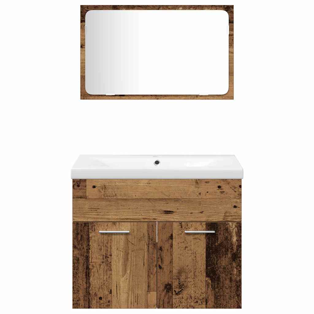 Ensemble de mobilier de salle de bain 4 pièces Marron