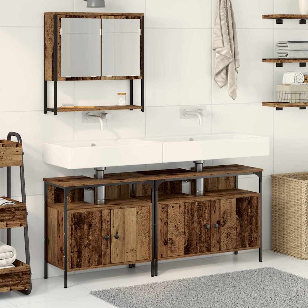 Ensemble de mobilier de salle de bain 3 pièces Marron