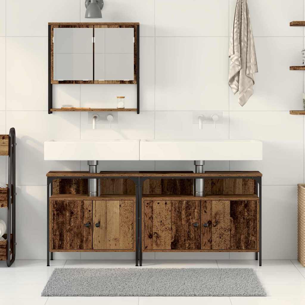 Ensemble de mobilier de salle de bain 3 pièces Marron