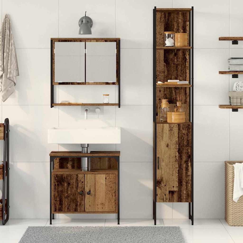 Ensemble de mobilier de salle de bain 3 pc Bois Ancien
