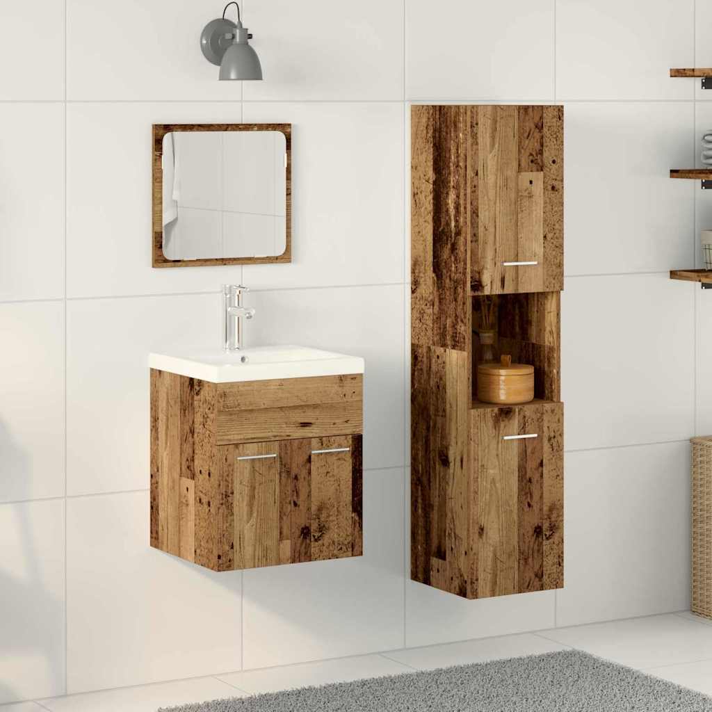 Ensemble de mobilier de salle de bain 4 pièces Bois ancien