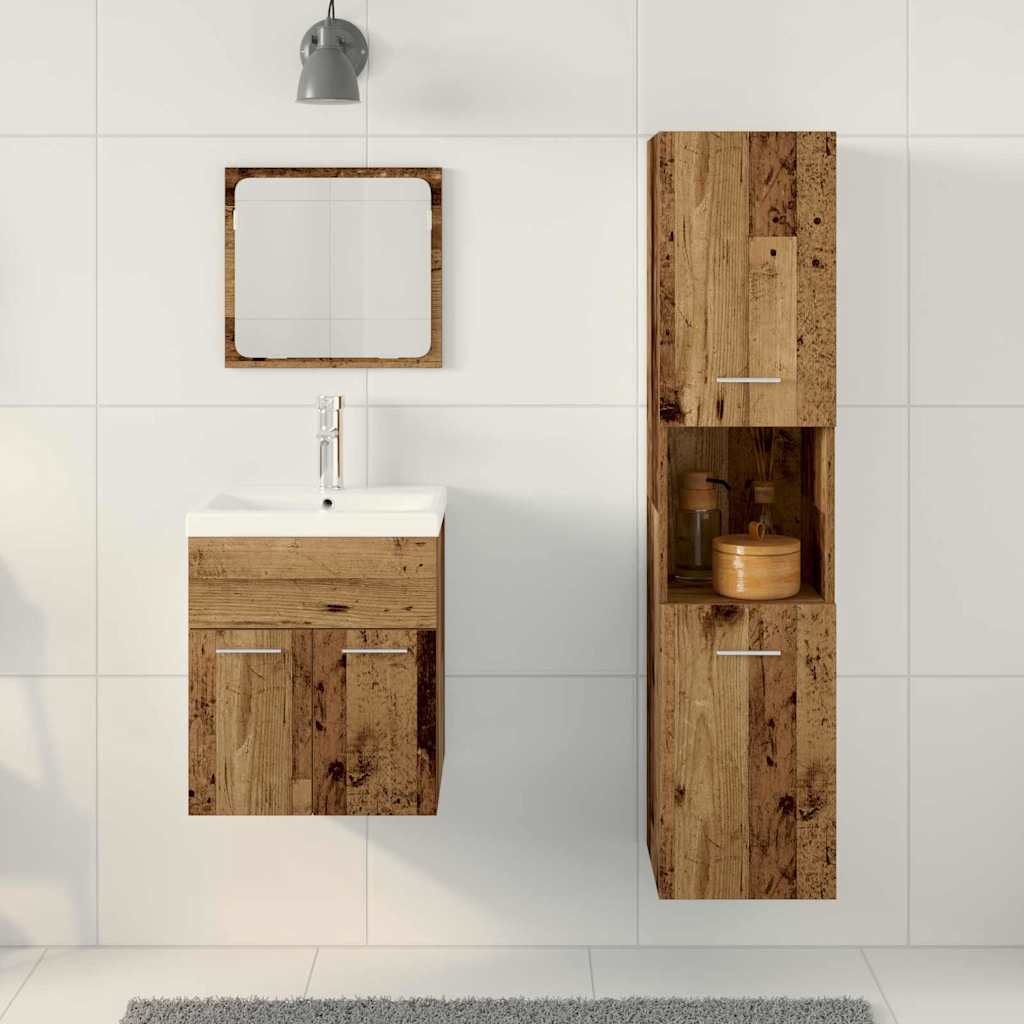 Ensemble de mobilier de salle de bain 4 pièces Bois ancien