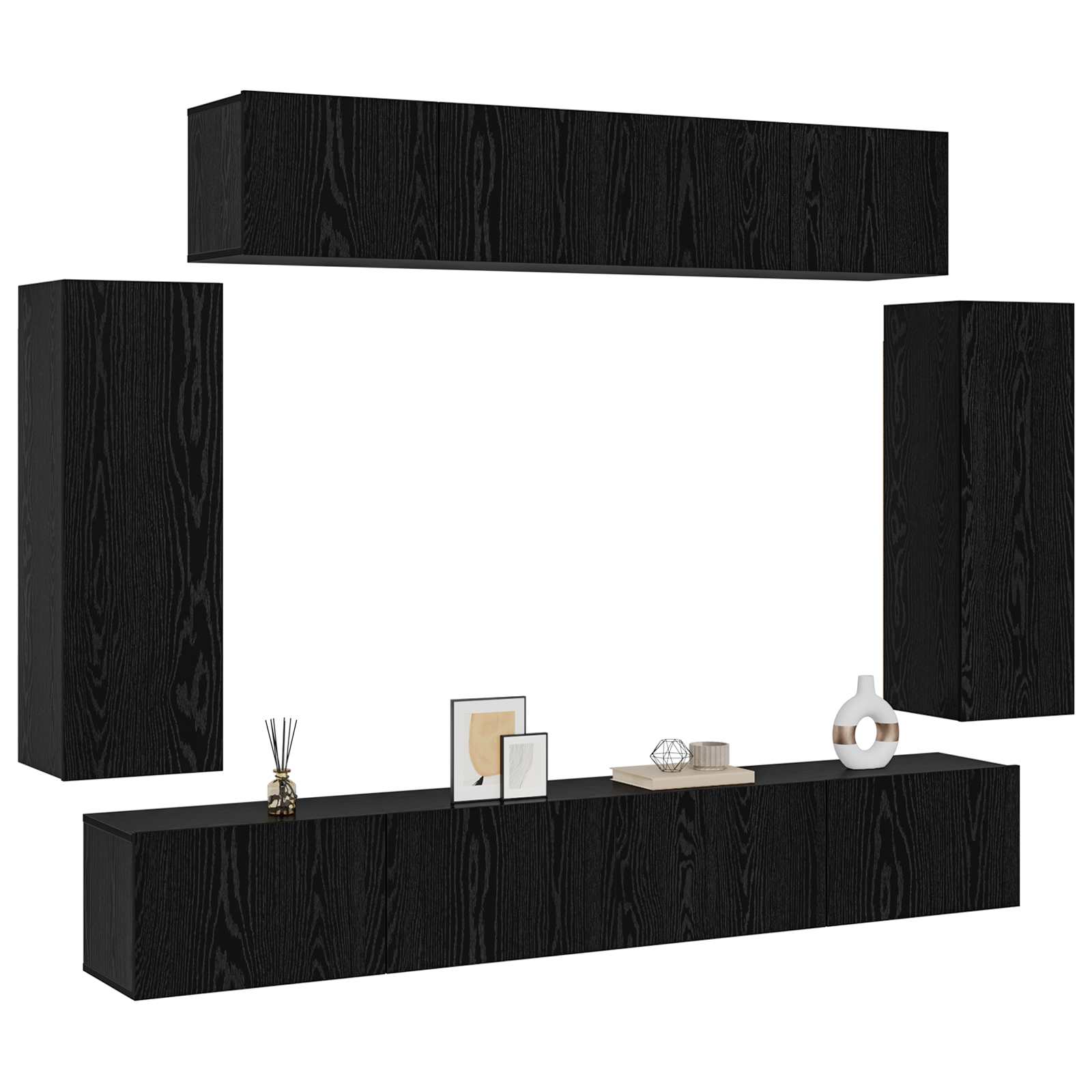 Ensemble meuble TV 6 pcs Chêne noir 100 x 30 x 30 cm - XIOS
