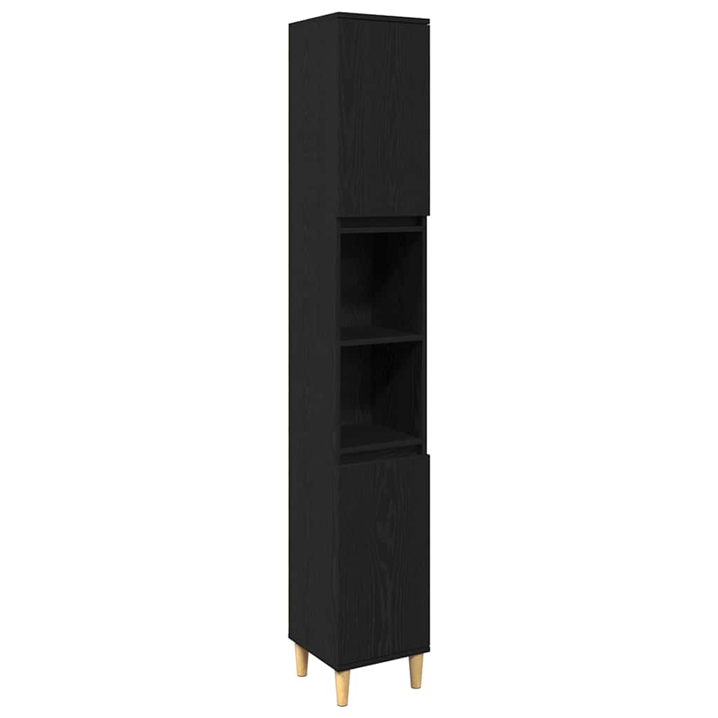 Ensemble de mobilier de salle de bain 3 pc Noir 80 x 33 x 60 cm