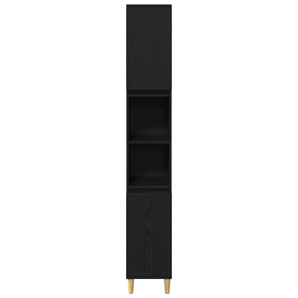 Ensemble de mobilier de salle de bain 3 pc Noir 80 x 33 x 60 cm