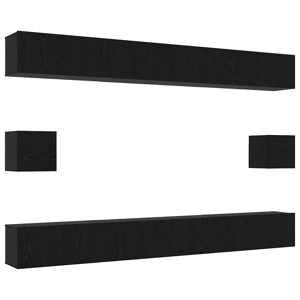 Ensemble meuble TV 8 pcs Chêne noir Bois d'ingénierie - XIOS