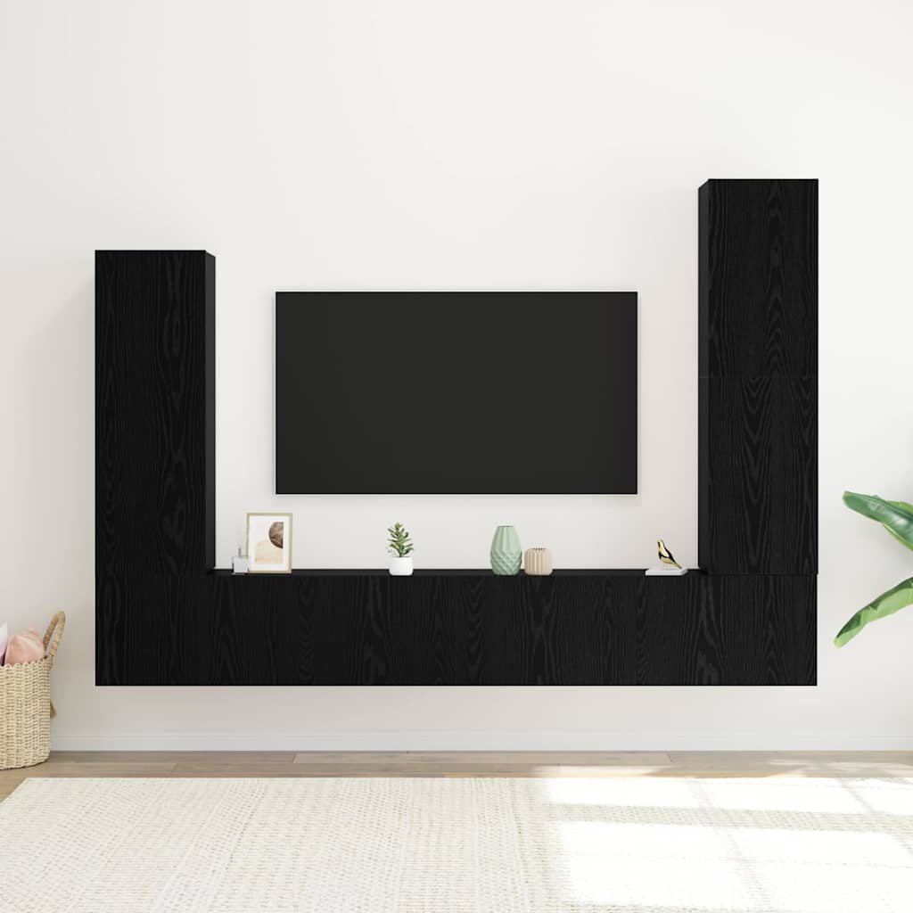 Ensemble meuble TV 4 pcs Chêne noir Bois d'ingénierie - XIOS