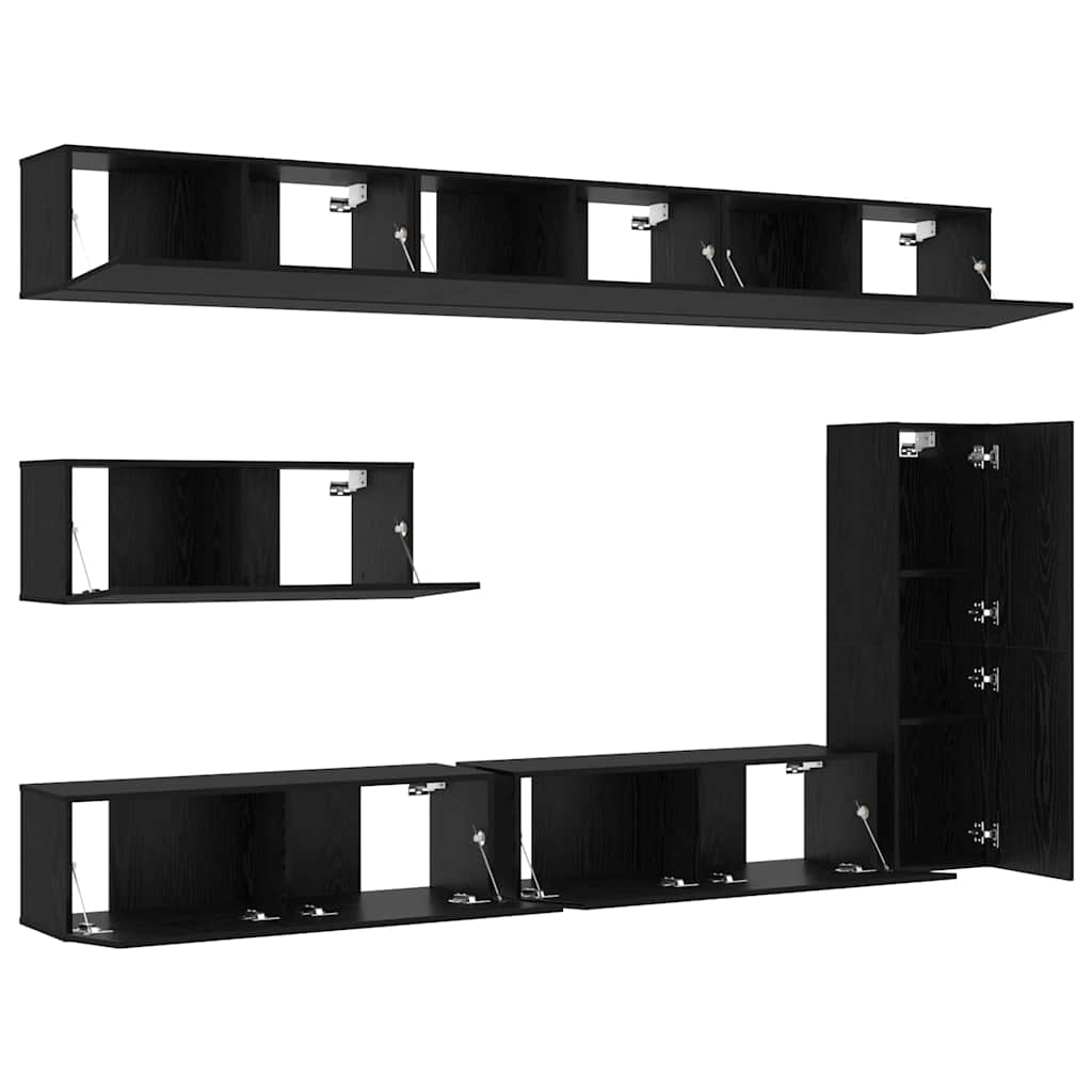 Ensemble meuble TV 7 pcs Chêne noir Bois d'ingénierie - XIOS