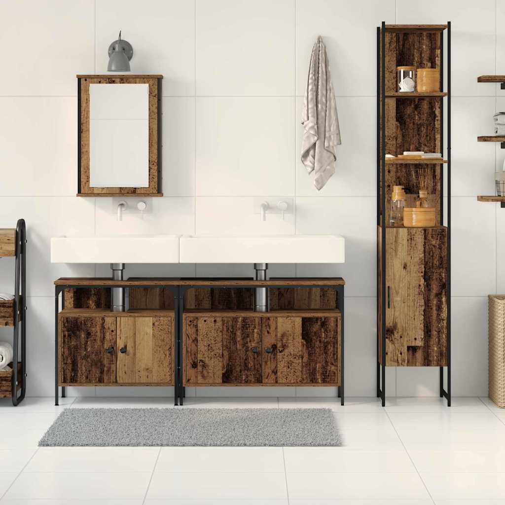 Ensemble de mobilier de salle de bain 4 pc Bois Ancien