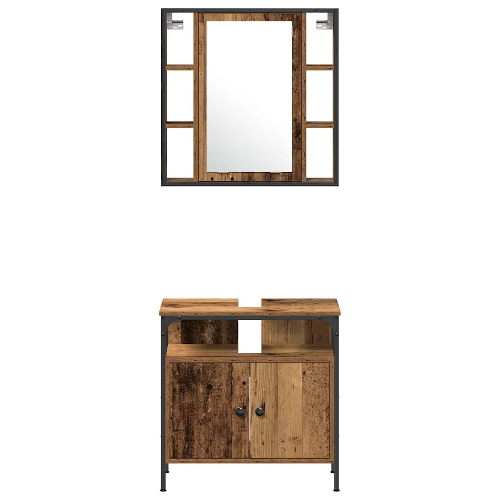 Ensemble de mobilier de salle de bain 4 pc Bois Ancien