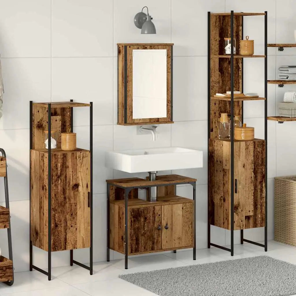 Ensemble de mobilier de salle de bain 4 pc Bois Ancien - XIOS