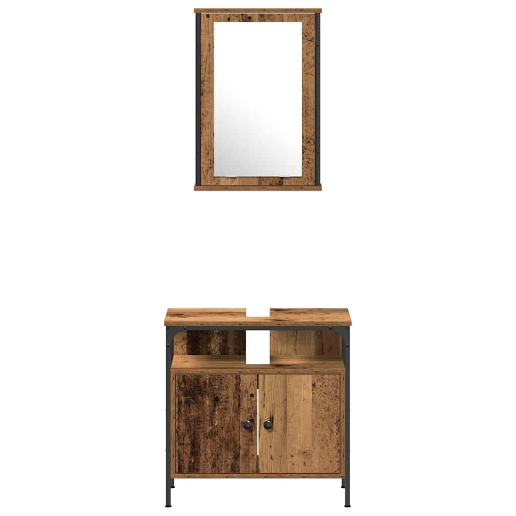 Ensemble de mobilier de salle de bain 4 pc Bois Ancien