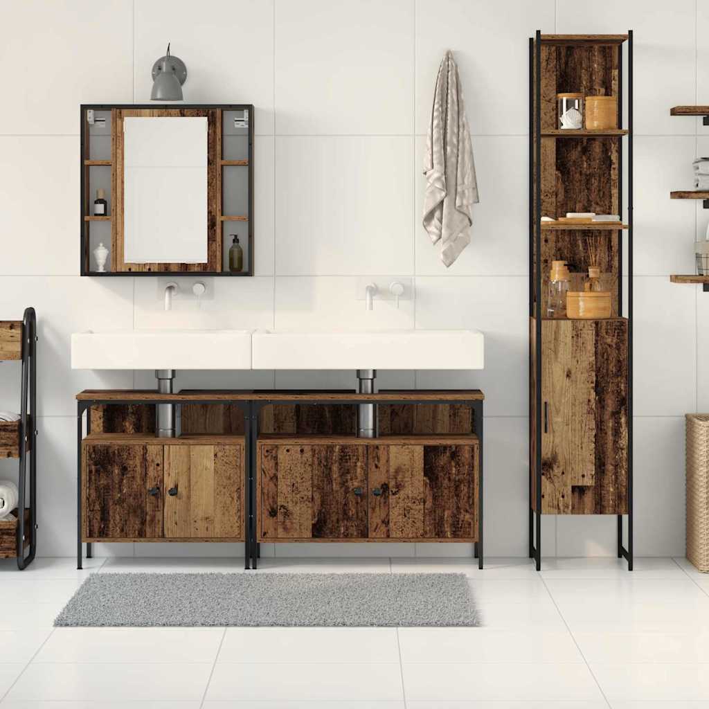 Ensemble de mobilier de salle de bain 4 pc Bois Ancien