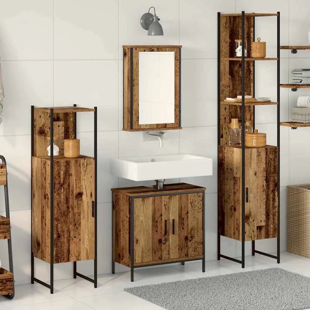 Ensemble de mobilier de salle de bain 4 pc Marron - XIOS