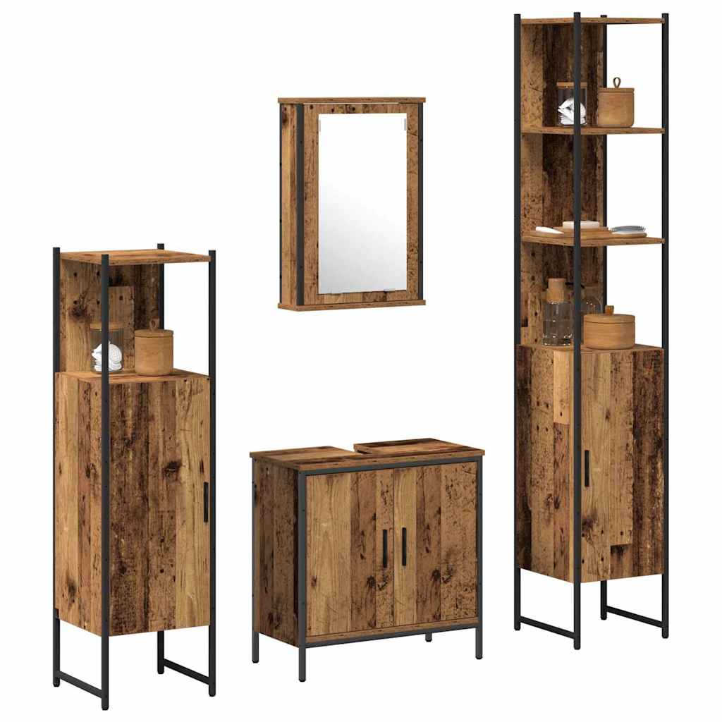 Ensemble de mobilier de salle de bain 4 pc Marron