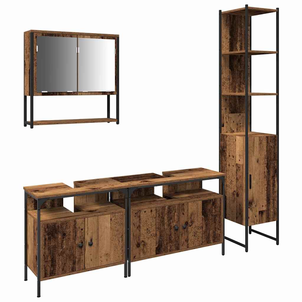 Ensemble de mobilier de salle de bain 4 pièces Bois Ancien