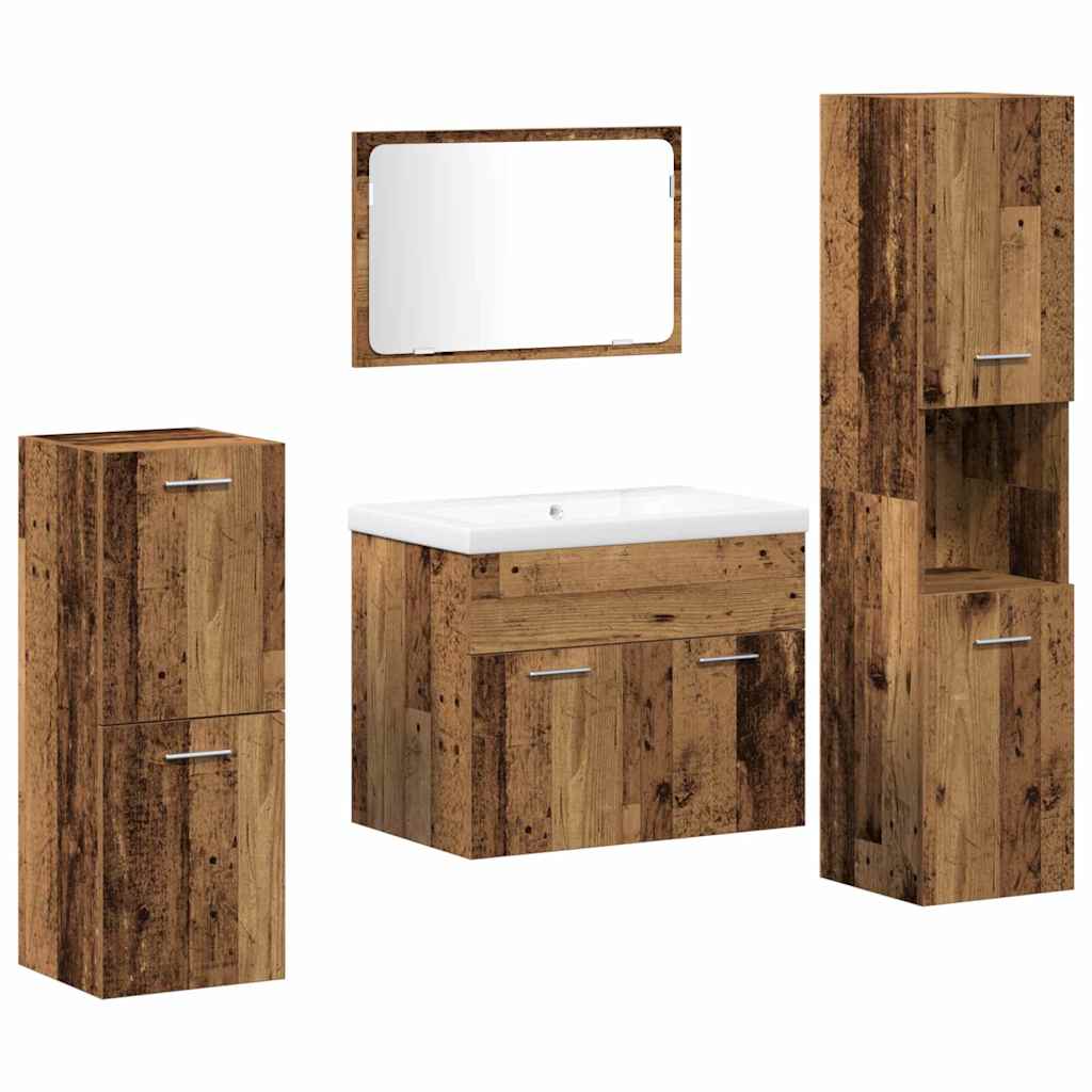 Ensemble de mobilier de salle de bain 5 pc Marron
