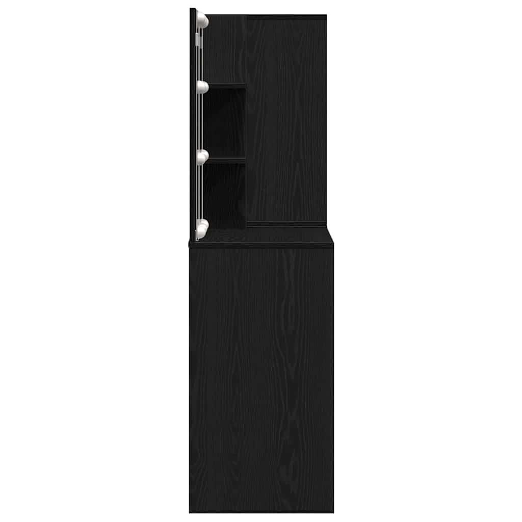 Table de maquillage LED Chêne noir 140 x 40 x 140 cm - XIOS