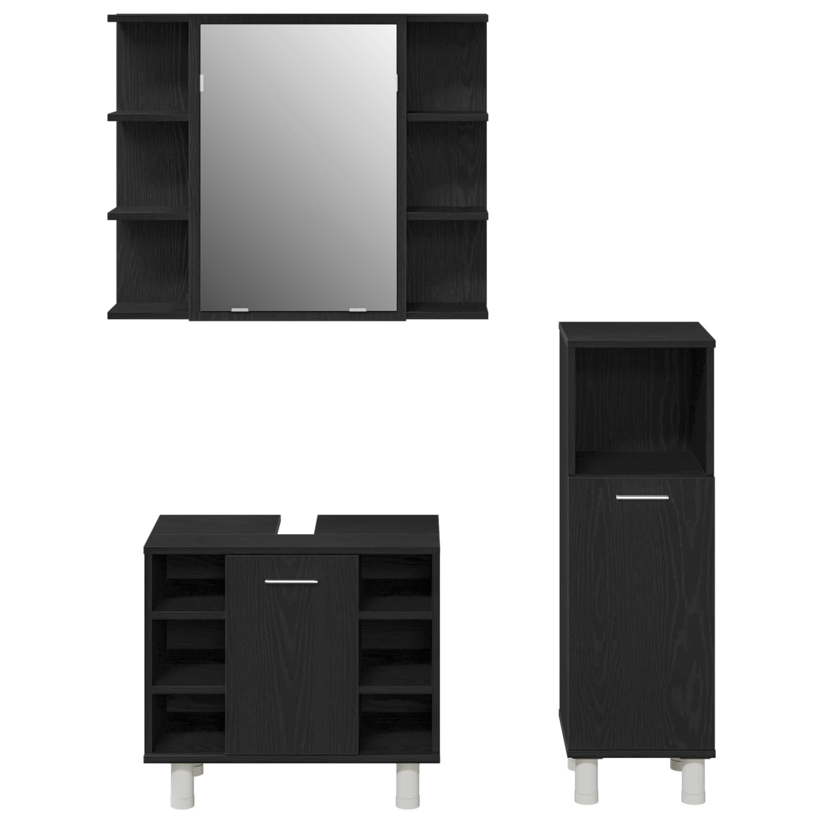 Ensemble de mobilier de salle de bain 3 pc Noir