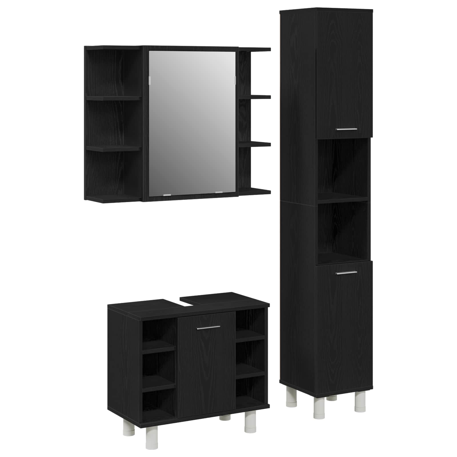 Ensemble de mobilier de salle de bain 3 pc Noir