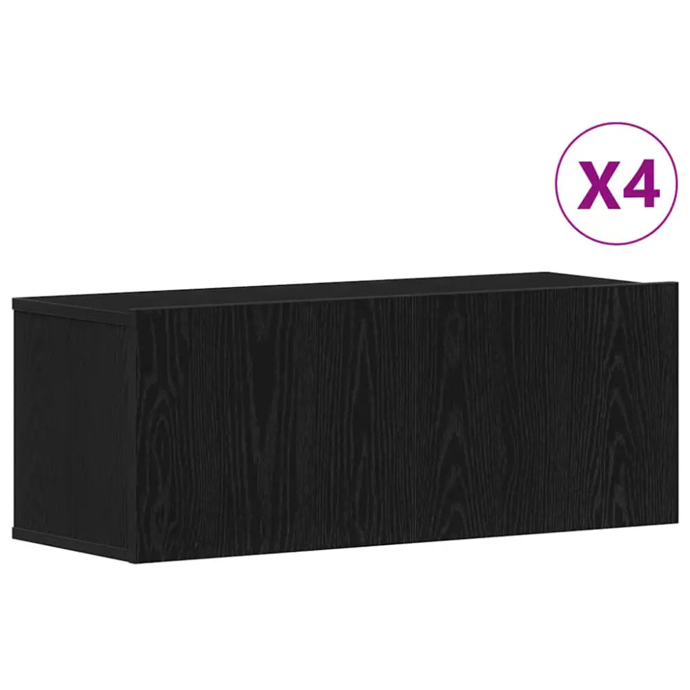 Ensemble meuble TV 4 pc Chêne noir Bois d’ingénierie - XIOS Store SNC