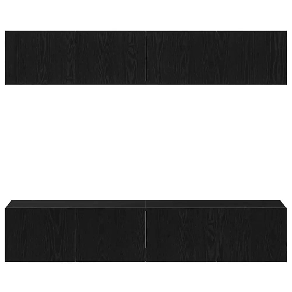 Ensemble meuble TV 4 pc Chêne noir Bois d’ingénierie - XIOS Store SNC