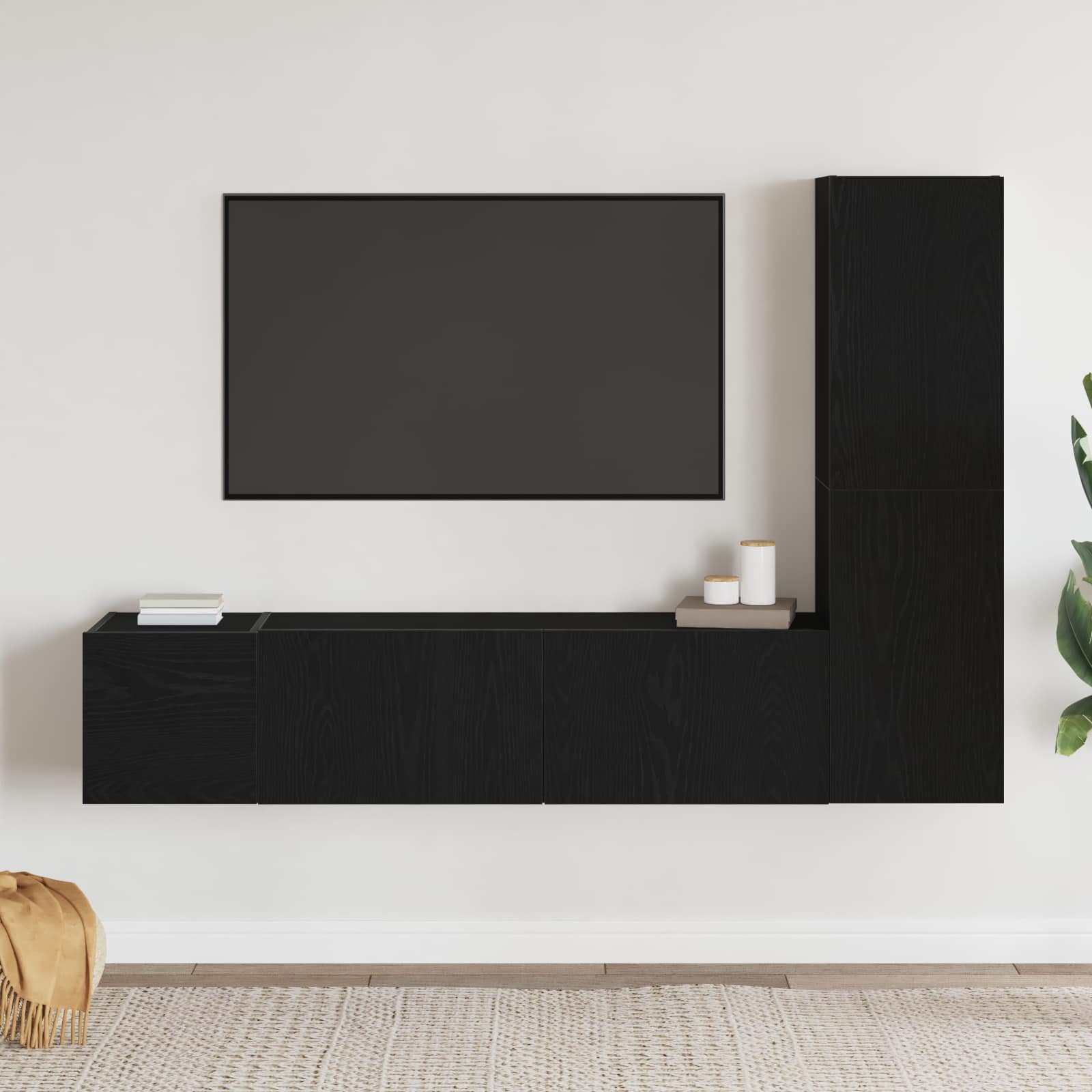Ensemble meuble TV 4 pcs Chêne noir 130,5 x 30 x 140 cm - XIOS