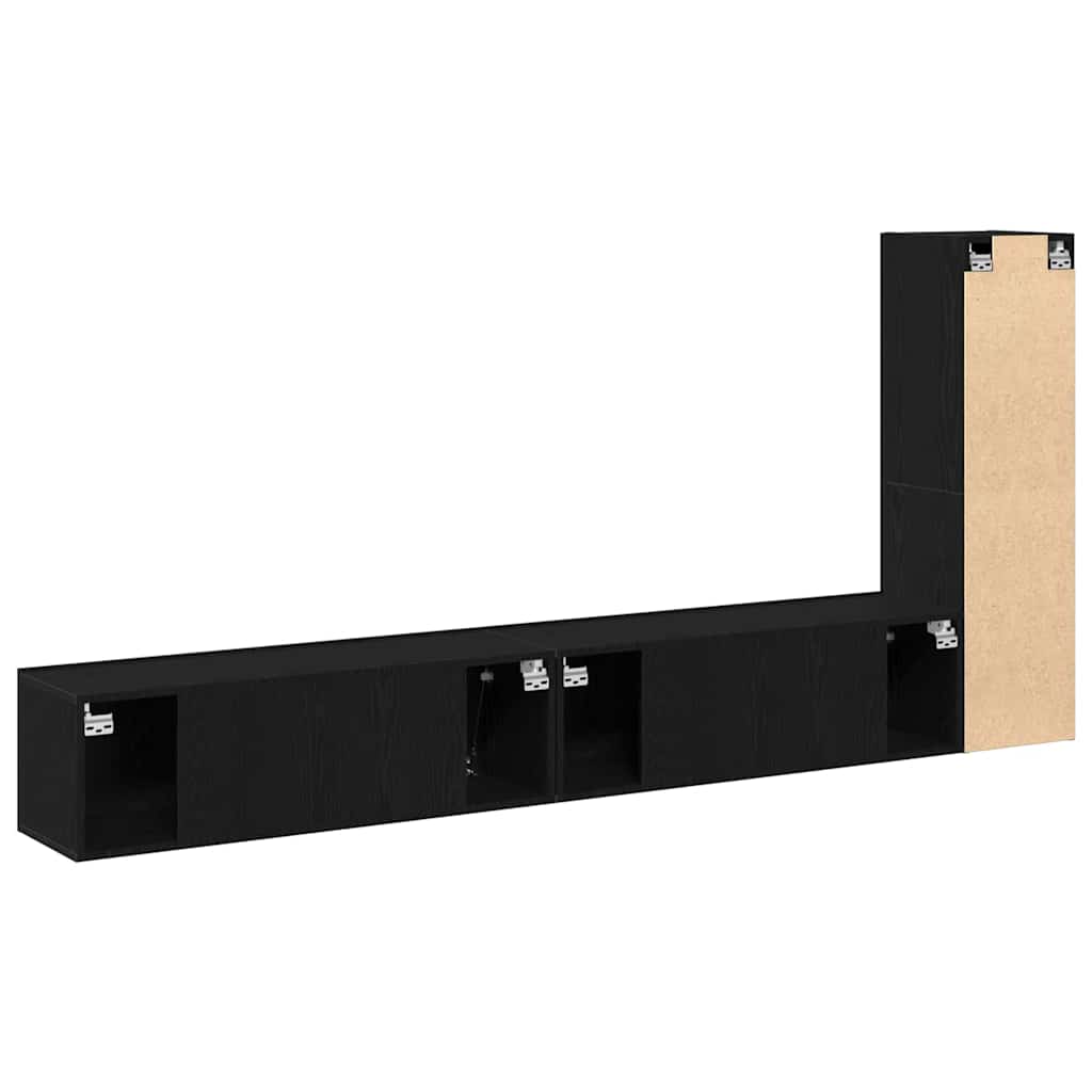 Ensemble meuble TV 3 pc Chêne noir Bois d'ingénierie
