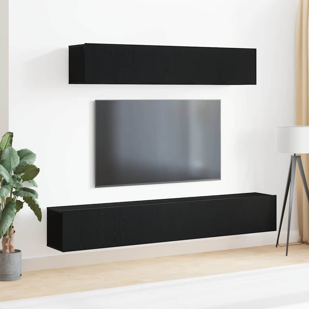 Ensemble meuble TV 4 pcs Chêne noir Bois d'ingénierie - XIOS