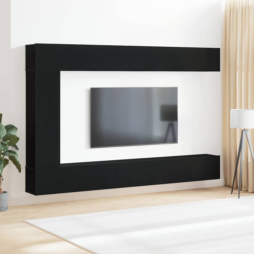 Ensemble meuble TV 9 pcs Chêne noir Bois d'ingénierie - XIOS