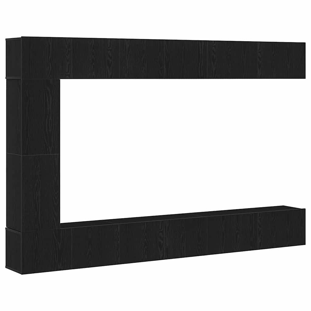 Ensemble meuble TV 9 pc Chêne noir Bois d'ingénierie