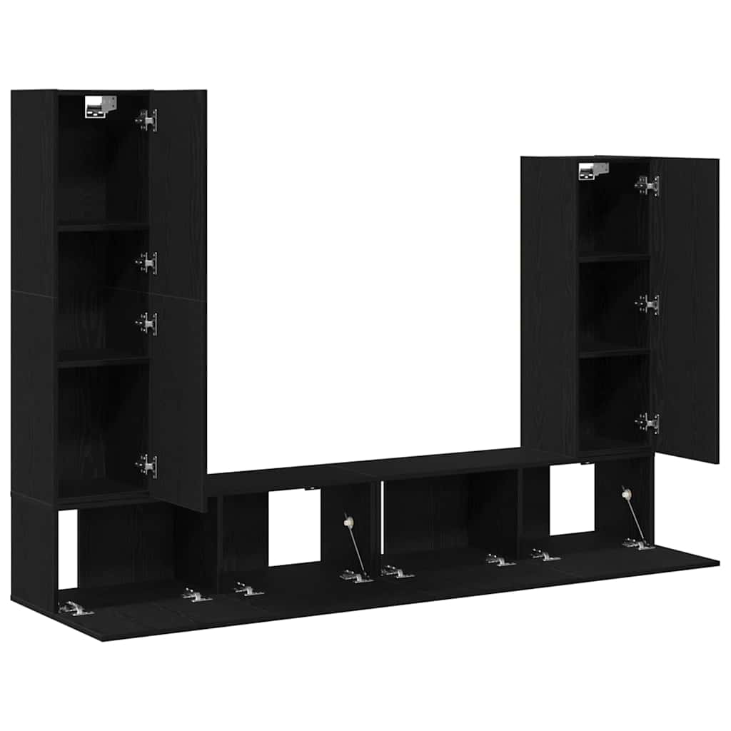 Ensemble meuble TV 6 pcs Chêne noir Bois d'ingénierie - XIOS